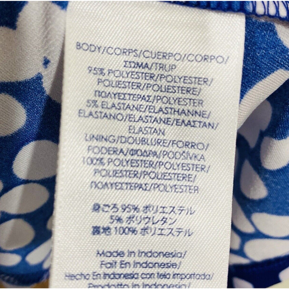 Chaps Size M Blue & White Polka Dots Dress Sleeveless V-Neck Pullover Stretchy - Picture 9 of 9